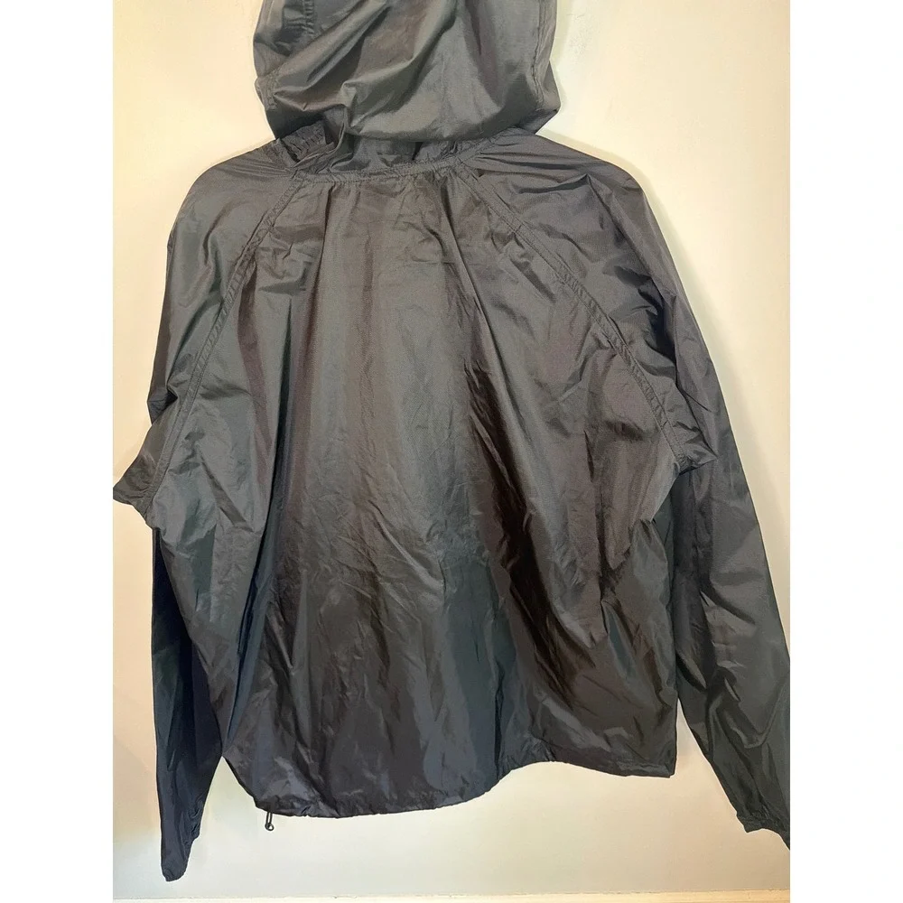 The North Face Mens Black Half Zip Windbreaker Anorak Hooded Pullover Jacket L